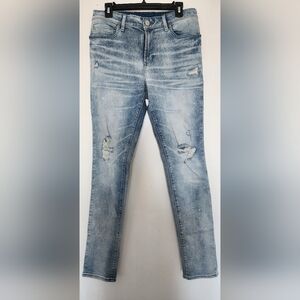 PacSun Men's Light Blue Distressed Skinny Jeans
